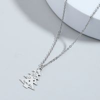 Titanium Steel Christmas Tree Necklace European And American Fashion Star Christmas Tree Tower Stainless Steel Pendant Cross-border Hot Selling New main image 1