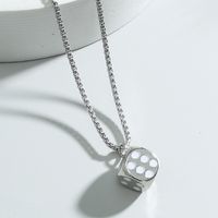 Fashion Simple Stainless Steel Necklace Hip Hop Dice Pendant Jewelry Accessories main image 3