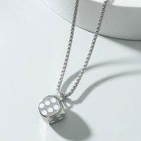 Fashion Simple Stainless Steel Necklace Hip Hop Dice Pendant Jewelry Accessories main image 5