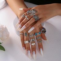 European And American Halloween Skull Spider Animal Ring Combination 16-piece Set main image 2