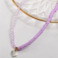 Cross-border New Arrival Stitching Love Necklace Clavicle Chain European And American Fashion Crystal Polymer Clay Pendant Necklace Neck Accessories Female main image 3