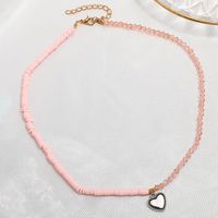 Cross-border New Arrival Stitching Love Necklace Clavicle Chain European And American Fashion Crystal Polymer Clay Pendant Necklace Neck Accessories Female main image 5