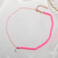 Cross-border New Arrival Stitching Love Necklace Clavicle Chain European And American Fashion Crystal Polymer Clay Pendant Necklace Neck Accessories Female main image 6