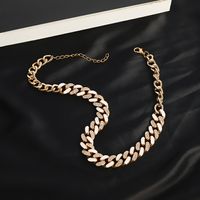New Diamond-studded Thick Chain Hip-hop Two-color Thick Necklace main image 2