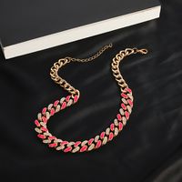 New Diamond-studded Thick Chain Hip-hop Two-color Thick Necklace main image 5