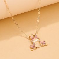 New Cartoon Metal Frog Pendant Creative Cute Animal Long Sweater Chain main image 4