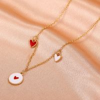 Fashion Simple Two-color Dripping Love Sweater Chain Creative Clavicle Chain Jewelry main image 1
