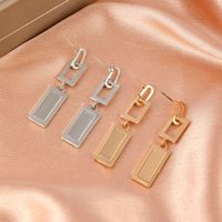 Fashion Simple Geometric Earrings Square Diamond Earrings main image 6