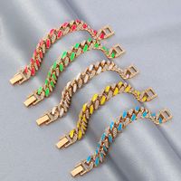 New Style Bracelet Color Thick Chain Bracelet Jewelry Hip-hop Diamond-studded Bracelet main image 1