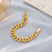 New Style Bracelet Color Thick Chain Bracelet Jewelry Hip-hop Diamond-studded Bracelet main image 4