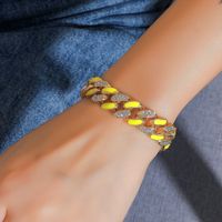 New Style Bracelet Color Thick Chain Bracelet Jewelry Hip-hop Diamond-studded Bracelet main image 5