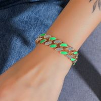 New Style Bracelet Color Thick Chain Bracelet Jewelry Hip-hop Diamond-studded Bracelet main image 6