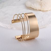 Grenzüberschreitende Europäische Und Amerikanische Modepersönlichkeit Metallarmband Punk Offenes Armband Hohles Einfaches Armband main image 5