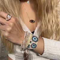 Cross-border New Arrival Ins European And American Internet Hot Set Hand Jewelry Miyuki Bead Woven Devil's Eye Bracelet main image 1
