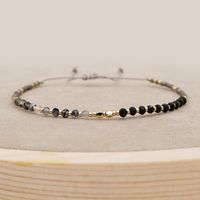 Wholesale Bohemian Black Gemstone Agate Stone Handmade Beaded Bracelet main image 4