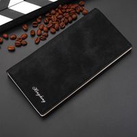 Men's Long Wallet Frosted Retro Wallet Thin Business Button Wallet Card Bag Zipper Buckle main image 1
