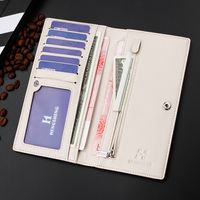 Men's Long Wallet Frosted Retro Wallet Thin Business Button Wallet Card Bag Zipper Buckle main image 6