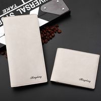Men's Long Wallet Frosted Retro Wallet Thin Business Button Wallet Card Bag Zipper Buckle main image 5