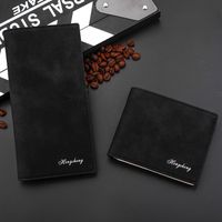 Men's Long Wallet Frosted Retro Wallet Thin Business Button Wallet Card Bag Zipper Buckle main image 4