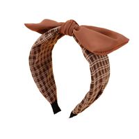 2021 New Striped Plaid Headband Fashion Graceful Personality Bow Hair Accessories Wide Brim Fabric Face Wash Hair Band main image 6