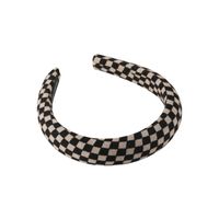 Korean Version Checkerboard Black And White Large Intestine Hair Circle Holiday Style Temperament Sponge Hairband main image 3