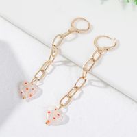 Tendance Bohème Boucles D&#39;oreilles En Verre Longues En Forme De Coeur Personnalité Créative Boucles D&#39;oreilles Chaîne Bijoux sku image 1