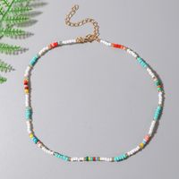 Bohemia Creative Trend Hand-woven Rice Bead Necklace Beaded Pendant Jewelry sku image 1