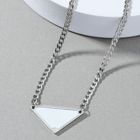 Cross-border New Stainless Steel Geometric Pattern Triangle Necklace sku image 2