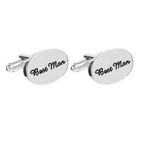 Fashion Lettering Cufflinks High Quality Alloy Drip Oil Letters Shirt Dress Cufflinks sku image 3