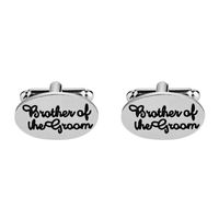 Fashion Lettering Cufflinks High Quality Alloy Drip Oil Letters Shirt Dress Cufflinks sku image 6