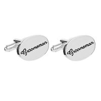 Fashion Lettering Cufflinks High Quality Alloy Drip Oil Letters Shirt Dress Cufflinks sku image 8