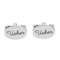 Fashion Lettering Cufflinks High Quality Alloy Drip Oil Letters Shirt Dress Cufflinks sku image 10