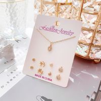 New Crystal Christmas Clavicle Chain Alloy Short Necklace Earring Set Wholesale sku image 6