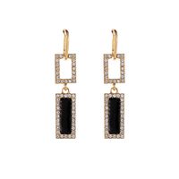 Fashion Simple Geometric Earrings Square Diamond Earrings sku image 1