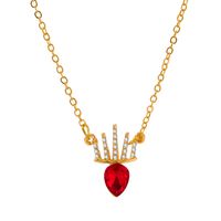 Cross-border New Arrival Creative Crown Pendant Necklace European And American Fashion Cool Diamond Inlaid Clavicle Chain Color Zircon Necklace For Women sku image 2