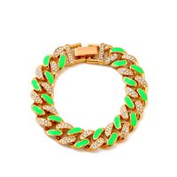 New Style Bracelet Color Thick Chain Bracelet Jewelry Hip-hop Diamond-studded Bracelet sku image 2