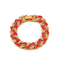 New Style Bracelet Color Thick Chain Bracelet Jewelry Hip-hop Diamond-studded Bracelet sku image 3