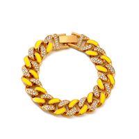 New Style Bracelet Color Thick Chain Bracelet Jewelry Hip-hop Diamond-studded Bracelet sku image 5