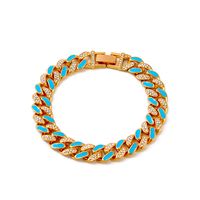 New Style Bracelet Color Thick Chain Bracelet Jewelry Hip-hop Diamond-studded Bracelet sku image 6