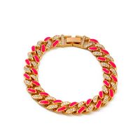 New Style Bracelet Color Thick Chain Bracelet Jewelry Hip-hop Diamond-studded Bracelet sku image 7