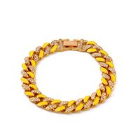 New Style Bracelet Color Thick Chain Bracelet Jewelry Hip-hop Diamond-studded Bracelet sku image 9