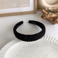 Autumn And Winter Black Hair Band Pearl Knitting Broad-brimmed Headband sku image 32
