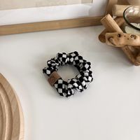 Korean Version Checkerboard Black And White Large Intestine Hair Circle Holiday Style Temperament Sponge Hairband sku image 1