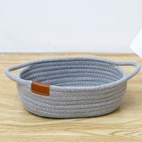 Simple Solid Color Cotton String Storage Basket Wholesale Nihaojewelry sku image 3