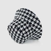 Houndstooth Fisherman Hat Female Autumn And Winter Korean Version Of The Wild Japanese Warm Pot Hat main image 3