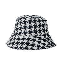 Houndstooth Fisherman Hat Female Autumn And Winter Korean Version Of The Wild Japanese Warm Pot Hat main image 6