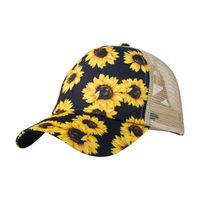 New Style Baseball Cap Men And Women Fashion Print Sunflower Mesh Hat main image 6