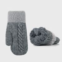 Neue Koreanische Version Von Wollfleece-handschuhen Herbst Und Winter Gestrickte Fäustlinge main image 4