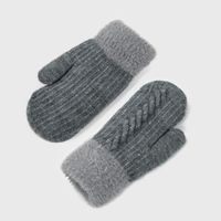 New Korean Version Of Wool Fleece Gloves Autumn And Winter Knitted Mittens main image 5