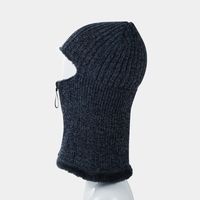 Men's Winter Plus Velvet Thick Warm Woolen Hat Bib Two-piece Outdoor Cold-proof Knitted Head Cap main image 5